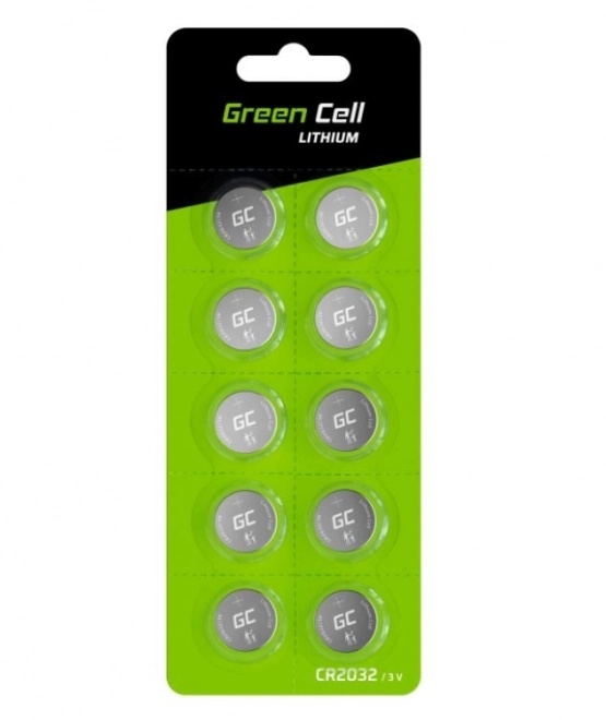 Piles bouton Green Cell 10x CR2032 3V