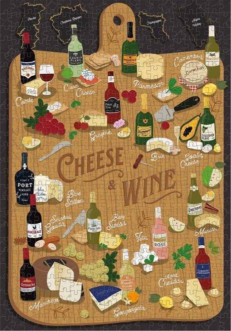 Puzzle de Ridley's Games pour les amoureux de fromage et de vin 500 pièces