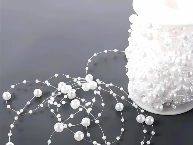 Guirlande de perles blanches pour sapin de Noël