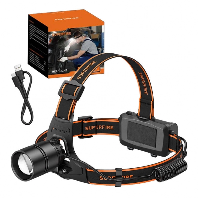 Lampe frontale Superfire avec luminosité de 500 lm