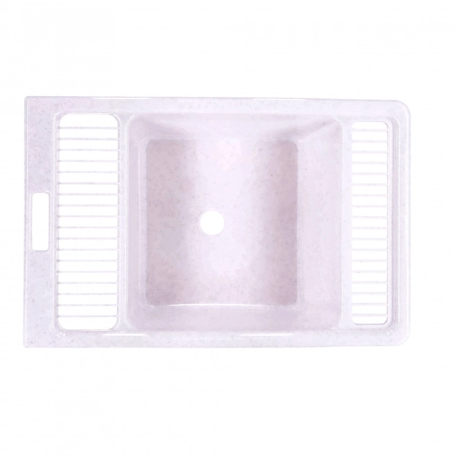 Bassine de salle de bain avec bouchon, PRODUIT POLONAIS - blanc