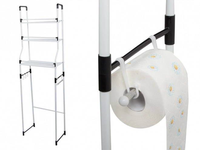 Étagère de salle de bain avec organiseur et trois étagères