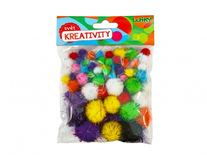 Pompons avec paillettes mixte tailles