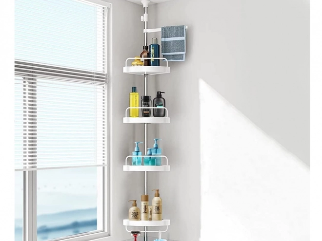 Étagère d'angle télescopique pour salle de bain