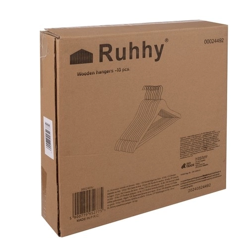Porte-vêtements 10pcs. - Ruhhy en bois 24492