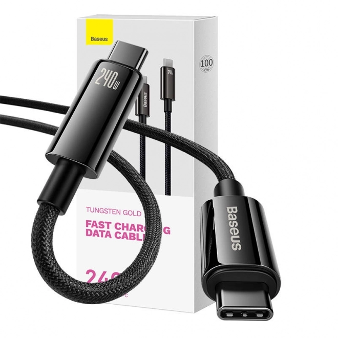 Câble USB-C vers USB-C Baseus Tungsten Gold 240W 1 m (noir)