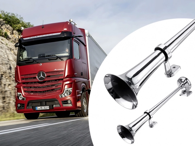 Klaxon pneumatique Chrome avec compresseur 12V