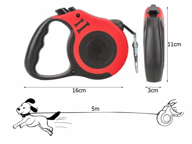 Laisse automatique pour chiens – Rouge