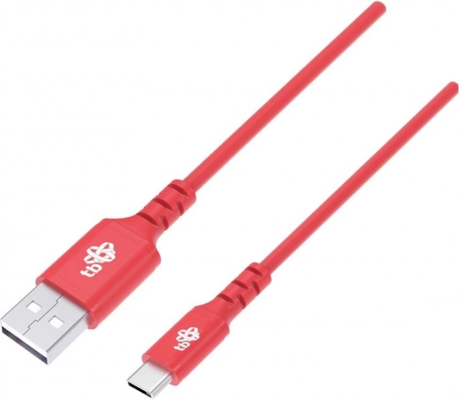 Câble USB–USB‑C en silicone 1 m, rouge, Quick Charge