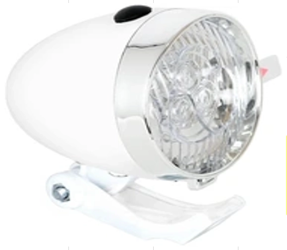Lumière de vélo avant rétro chromée avec LED