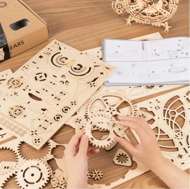Sova - Horloge à pendule à piles - Kit de construction en bois 3D