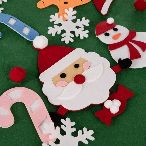 Sapin de Noël en feutre DIY avec décorations amovibles 90 cm