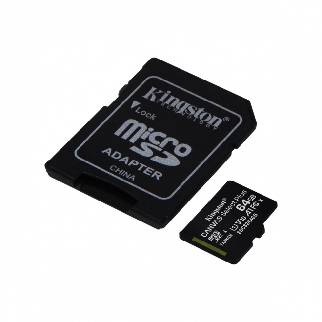 Carte mémoire MicroSD 64GB Canvas Select Plus 100MB/s adaptateur