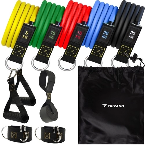 Ensemble d'exercices en caoutchouc + accessoires Trizand 22716
