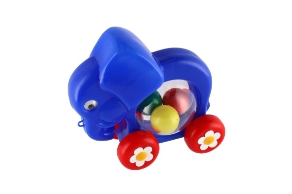 Éléphant à traîner avec balles en plastique 20x18x9,5cm dans un sac 12m+