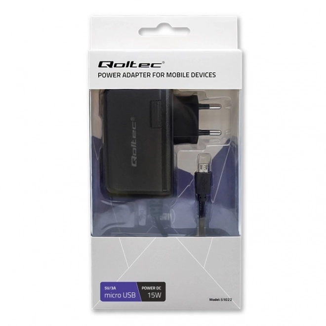 Chargeur Qoltec 15W avec câble micro USB