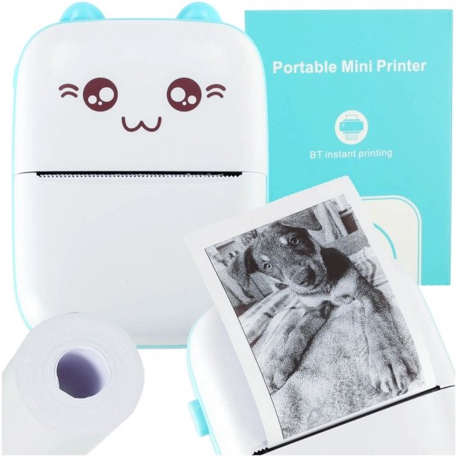 Imprimante mini mobile thermique Chat Bleu