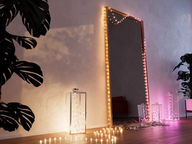 Guirlandes lumineuses intelligentes décoratives USB-C (Bonbons) 100 LED RGB, bougies, câble vert, 6 m
