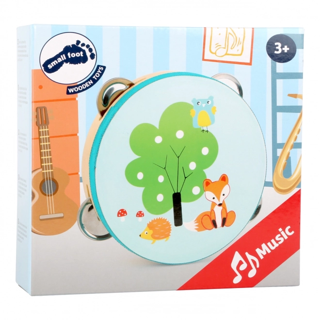 Tambourin en bois avec renard
