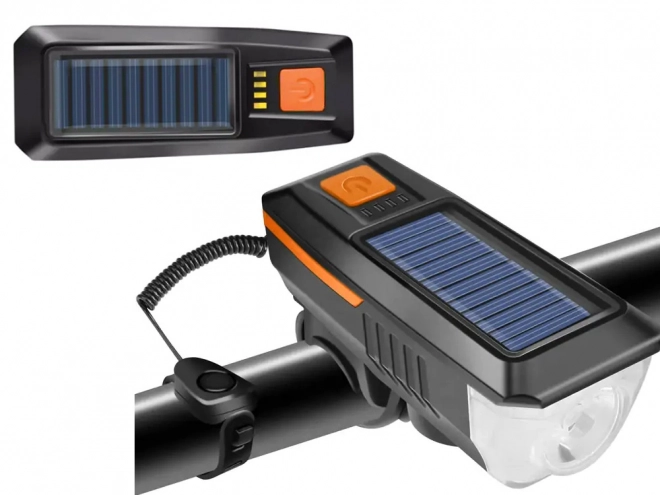 Lumière LED avant pour vélo avec charge solaire et klaxon