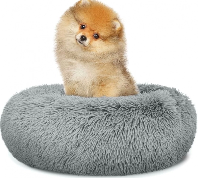 Panier en peluche universel pour chiens et chats, 40 cm - gris clair