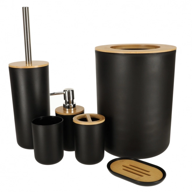 Ensemble élégant d'accessoires de salle de bain 6 pcs noir