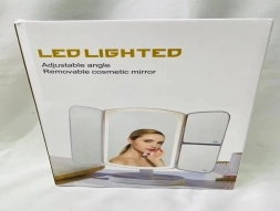 Miroir cosmétique pliable avec éclairage LED pour maquillage
