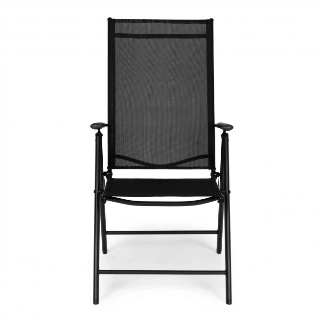 Ensemble de 2 chaises de jardin pliantes en acier avec dossier réglable ModernHome - Noir