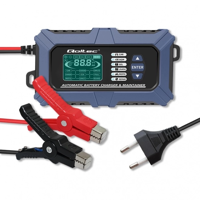 Chargeur intelligent à microprocesseur avec testeur de batterie et fonction de réparation 12V | 6A | LCD | Chargeur de batterie AGM LiFePO4 GEL