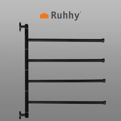 Support mural noir pour serviettes Ruhhy