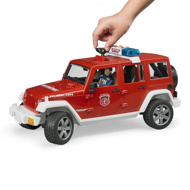JEEP WRANGLER pompier rouge Bruder avec figurine et accessoires