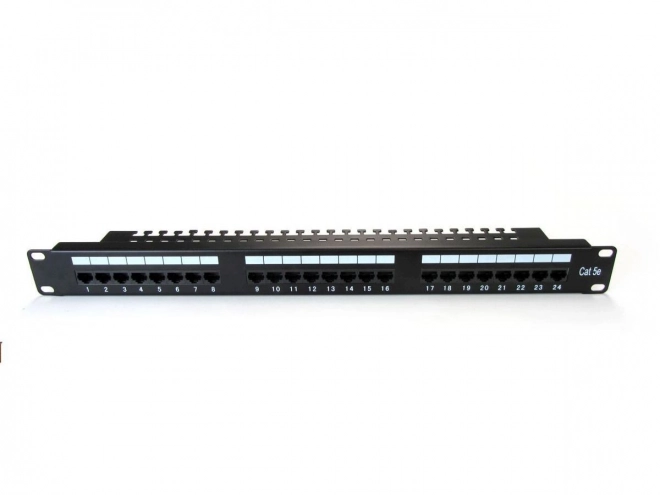 Panneau de brassage 19" avec 24 ports, catégorie 5e, noir