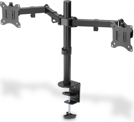 Support de bureau double pour moniteurs avec pince 15"-32", noir