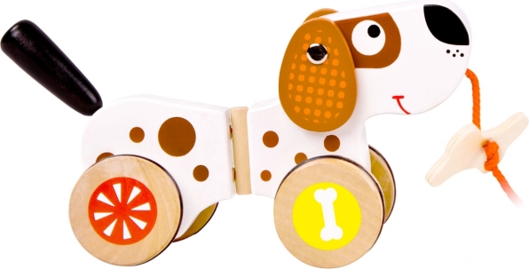 Chien en bois à tirer pour enfants