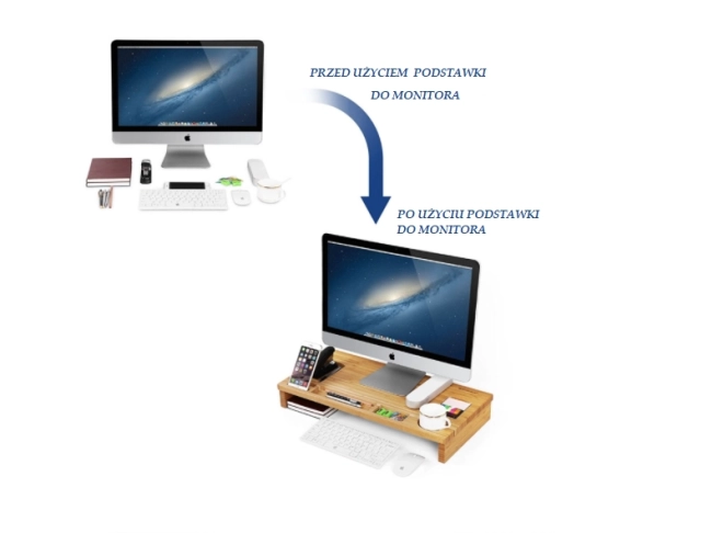 Support de moniteur - bambou