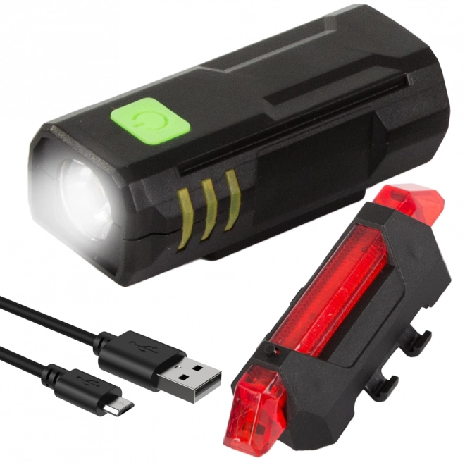 Ensemble de lumières USB pour vélo avant et arrière