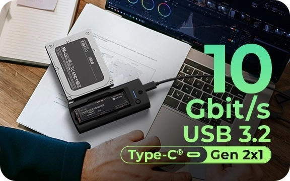 Station d'accueil de bureau pour SSD et disques NVMe