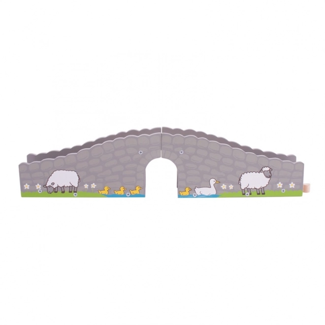 Bigjigs Rail Pont de ferme avec tunnel