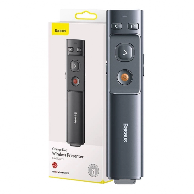 Baseus Orange Dot Télécommande multifonctionnelle pour présentations, avec pointeur laser - gris
