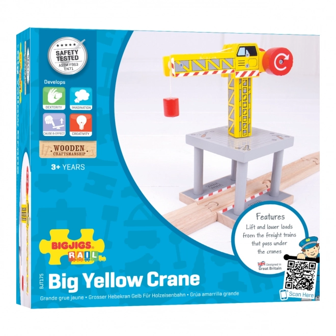 Bigjigs Rail Grande grue jaune