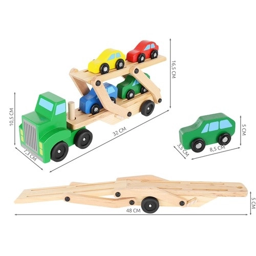 Camion en bois - remorque + ensemble de voitures 22698