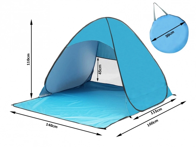 Tente de plage autoportante avec protection UV