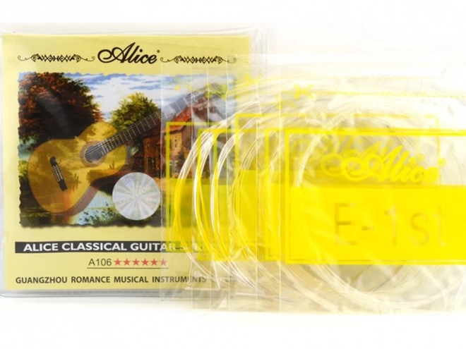 Cordes en nylon pour guitare classique Alice - ensemble de 6 pièces
