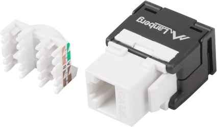 Module keystone RJ45 UTP Cat.6a sans outil 180° pour boîte d’encastrement