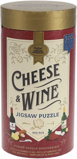 Puzzle de Ridley's Games pour les amoureux de fromage et de vin 500 pièces