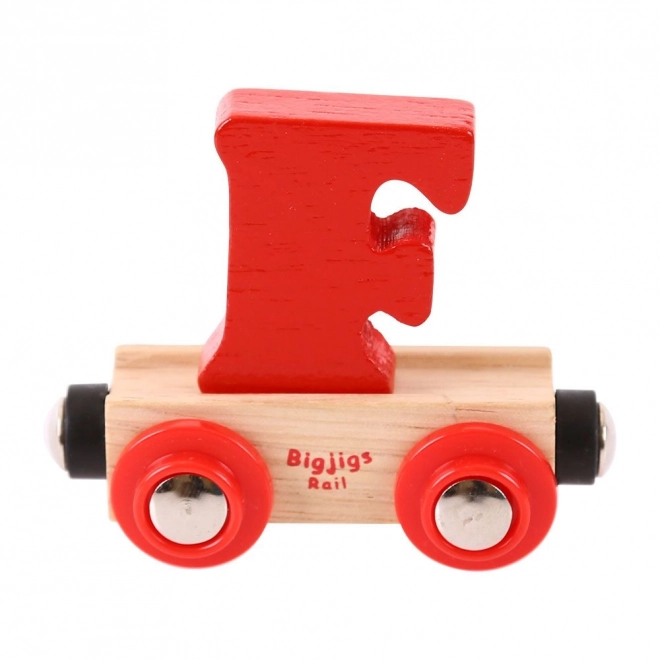 Wagon en bois Bigjigs Rail avec la lettre F