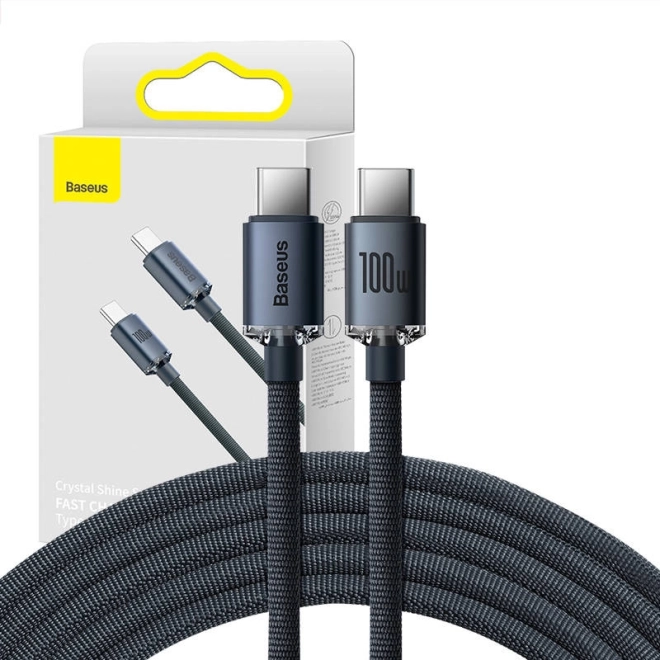 Câble Baseus Crystal Shine Series USB-C vers USB-C 100W 2 m noir