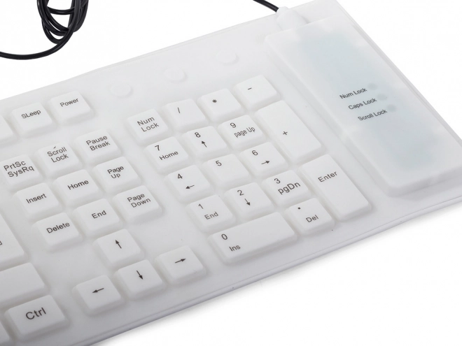 Clavier USB flexible en silicone blanc