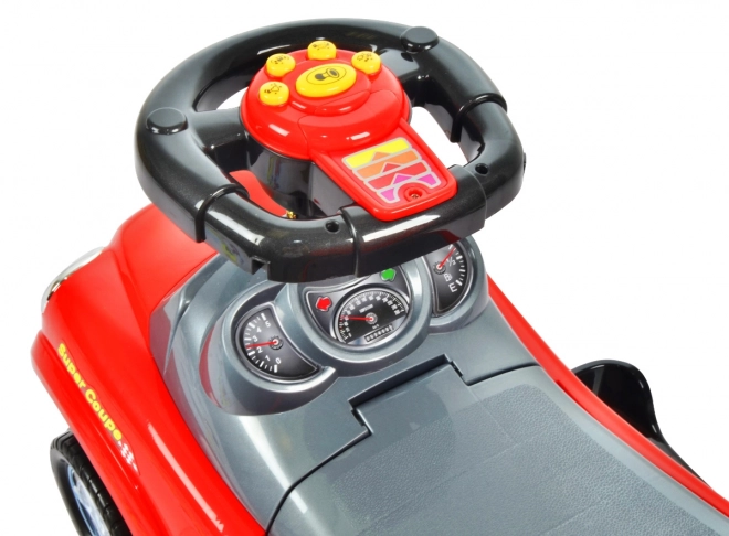 ECOTOYS Trottinette avec sons et barre de guidage Voiture rouge