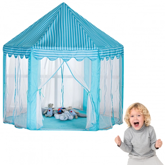 Tente pour enfants hexagonale pour maison/jardin - bleu